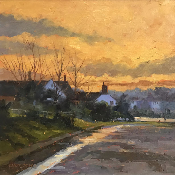 <strong>Robert Brindley RSMA</strong> Sunset, Scotby Road, Carlisle, Cumbria