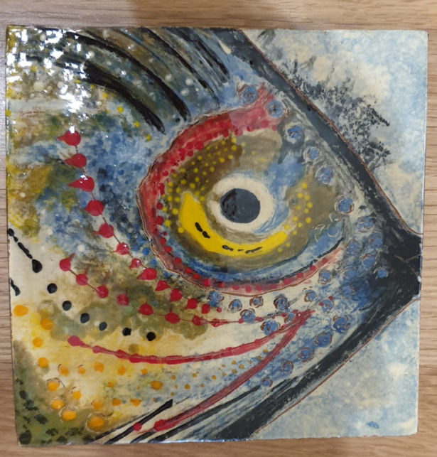 <strong>Viv Rumbold</strong> Square fish wall tile