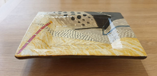 <strong>Viv Rumbold</strong> Square dish - black/yellow